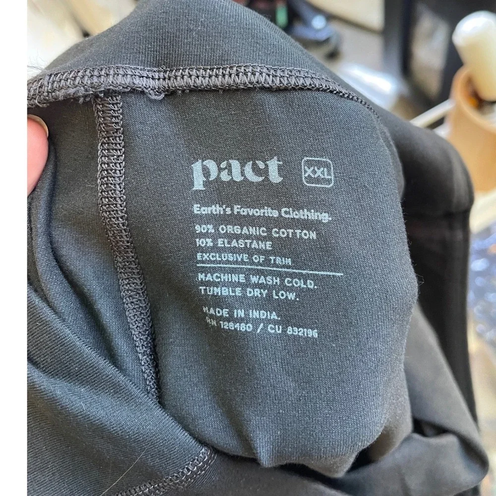 Pact On The Go‎ To Leggings XXL NWOT Organic Cotton Sustainable Activewear Black